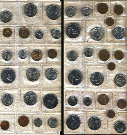 South African Uncirculated Mint Packs (1977 to 1979 & 1981 to 1983) 6 RSA coin sets