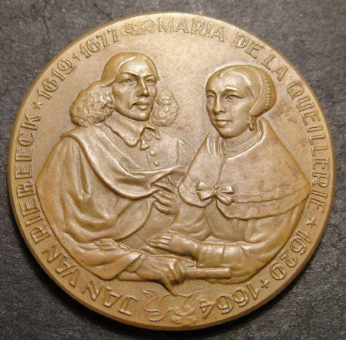 Large Bronze Jan van Riebeeck Commemorative Medal 1652-1952 : Superb
