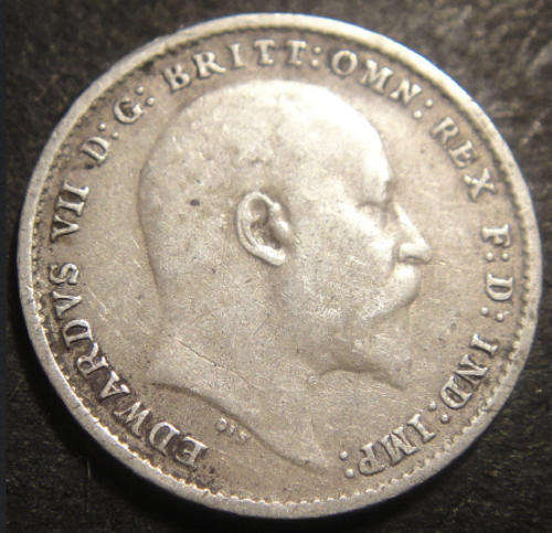 Great Britain : King Edward VII : Silver Three Pence (3d) of 1905