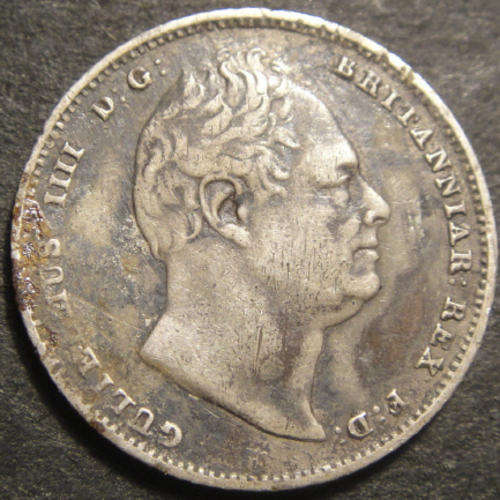 Great Britain : King William IV : Silver Sixpence (6d) of 1837