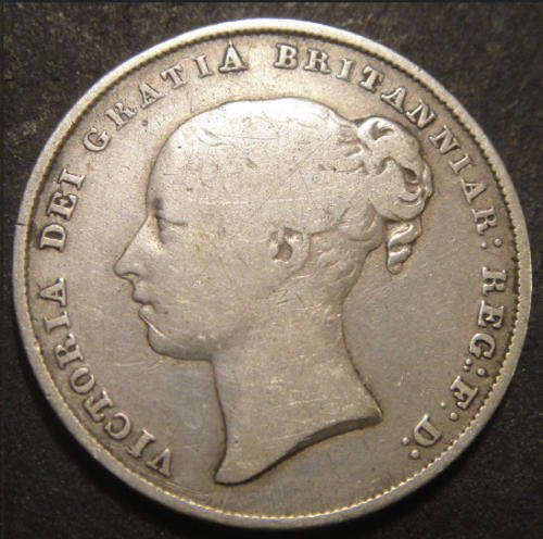 Great Britain : Queen Victoria : Silver Shilling (1/-) of 1846