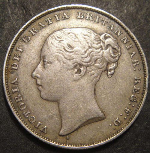Great Britain : Queen Victoria : Silver Shilling (1/-) of 1856