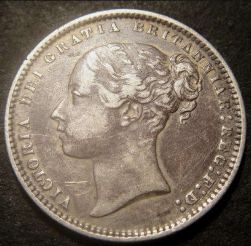 Great Britain : Queen Victoria : Silver Shilling (1/-) of 1872