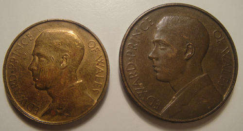 Prince of Wales Visit to South Africa (Half Penny and Penny size Medals) 1925