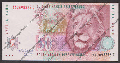 Chris Stals AA R50 note : Crisp Uncirculated and Catalogues at R600