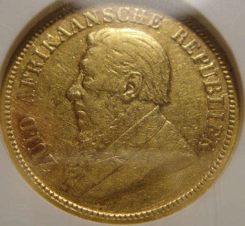 1895 Paul Kruger Z.A.R. GOLD HALF POND : NGC graded XF40