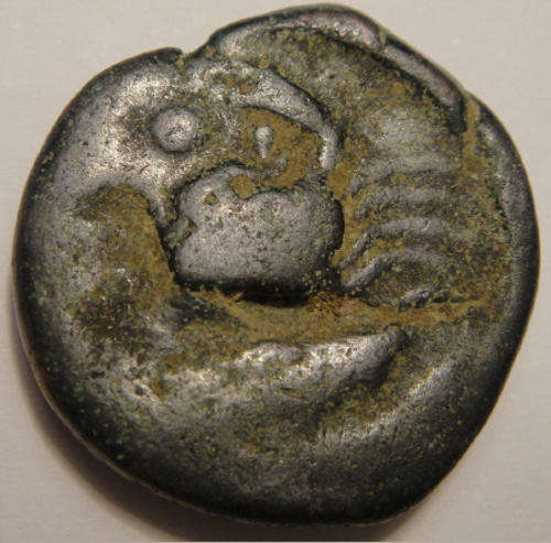 Ancient SICILY, AKRAGAS, circa 500 BC. AE23 Tetras. (2500 year old coin).