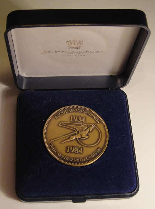 South African Airways 50th Anniversary Medal : 1934-1984
