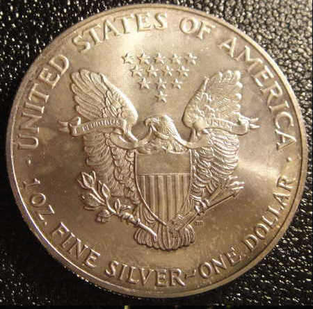 USA 1991 Silver Eagle Dollar : 1 Oz Fine Silver