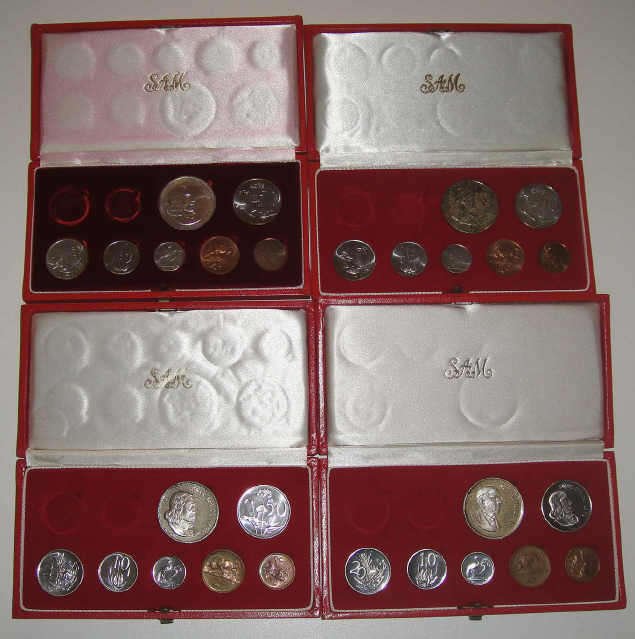 Set of four (4) RSA Proofsets (Gold not included): 1966, 1967, 1968 and 1969