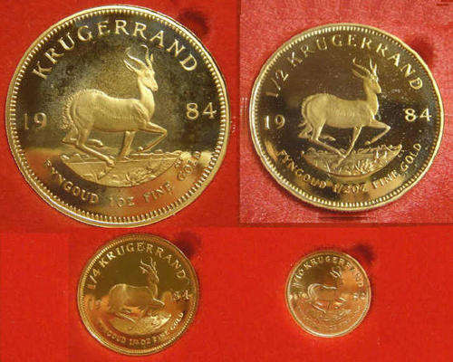 1984 Krugerrand GOLD Proof Set : 1 Oz, Half Oz, Quarter Oz and Tenth Oz
