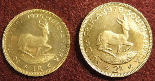 1975 Jan van Riebeeck GOLD R1 and R2 (22-carat Gold Pair)