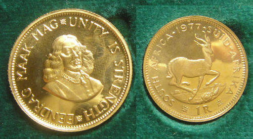 1977 Jan van Riebeeck GOLD R1 & R2 (22-carat Gold Pair)
