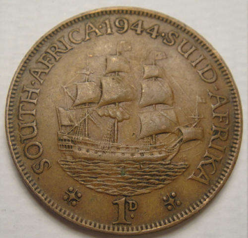 1944 Penny : Union of South Africa