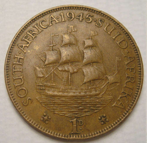 1945 Penny : Union of South Africa