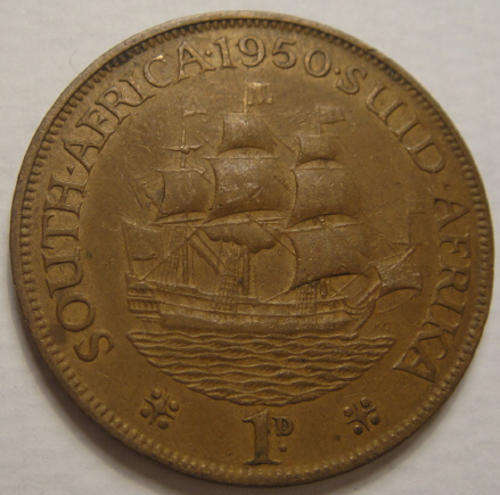 1950 Penny : Union of South Africa