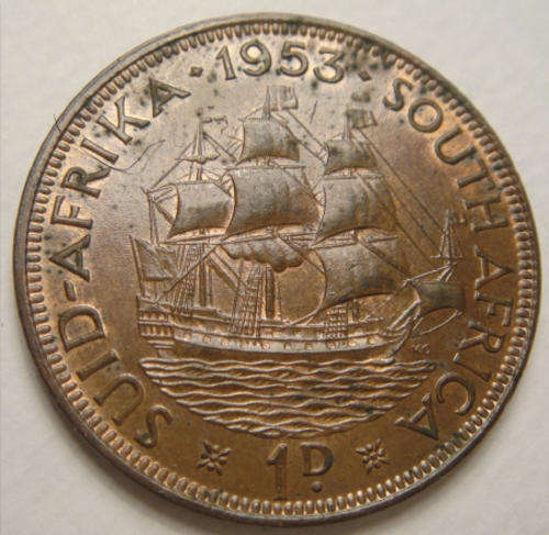 1953 Penny : Union of South Africa