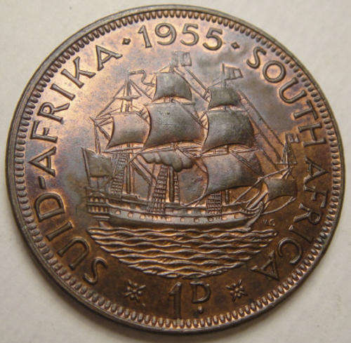 1955 Penny : Union of South Africa