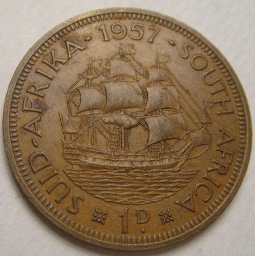 1957 Penny : Union of South Africa