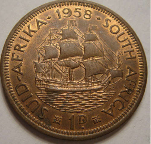 1958 Penny : Union of South Africa