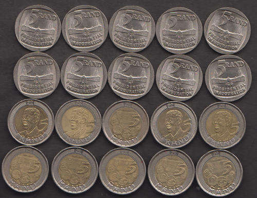 Collection of Twenty (20) Nelson Mandela and SA Mint R5 coins