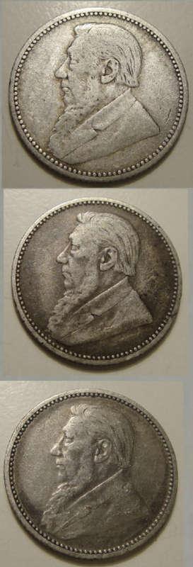 Z.A.R. Paul Kruger Sixpence Collection of 1895, 1896 and 1897 (One Bid takes all)
