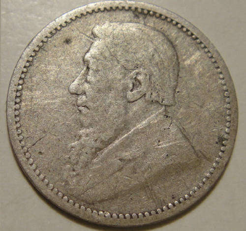 1892 Tickey (3d) : Paul Kruger ZAR
