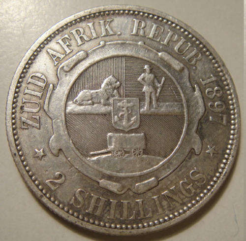 1897 Two-Shilling (2/-) : Paul Kruger ZAR