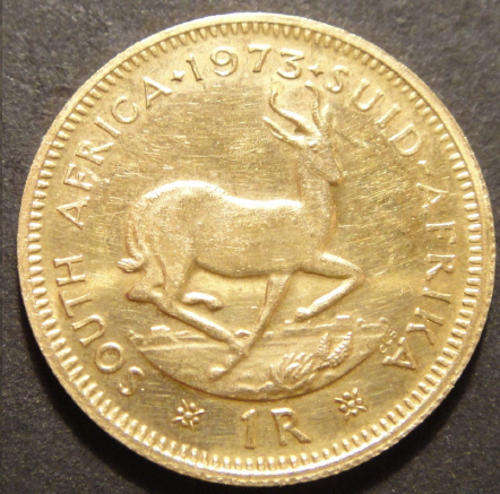 Republic of South Africa: 22CT GOLD Jan van Riebeeck R1 of 1973