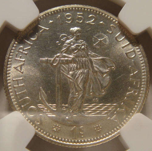 1952 Shilling (1/-) : NGC Graded PF65