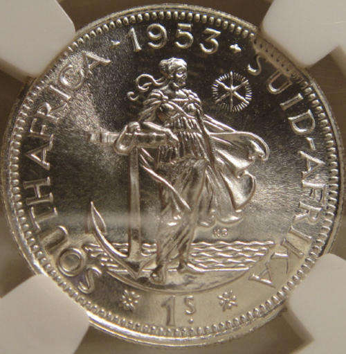 1953 Shilling (1/-) : NGC Graded PF66 (NGC Third Finest)