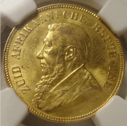 1900 GOLD Pond : Paul Kruger ZAR (NGC Graded MS61)