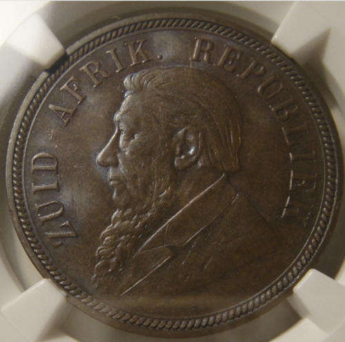 1898 Penny : Paul Kruger ZAR (NGC Graded MS63 BN)