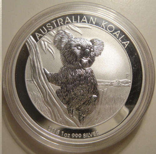 One Ounce of Fine Silver : 2015  Australian Koala Dollar