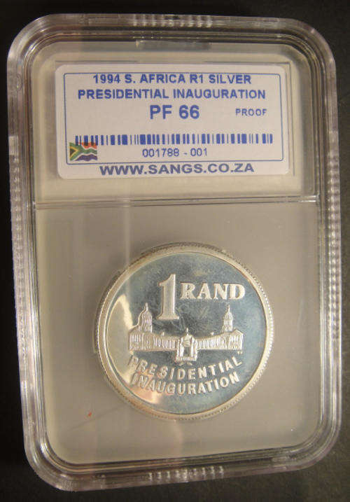 1994 PROOF Silver R1 : Presidential Inauguration: Sangs Graded PF66