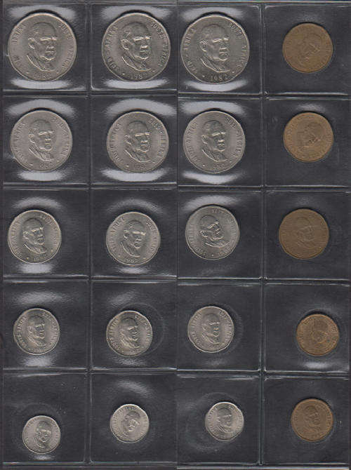 Prime Minister (later State President) JOHN VORSTER : THREE 1982 Coin sets & ORIGINAL Autographs