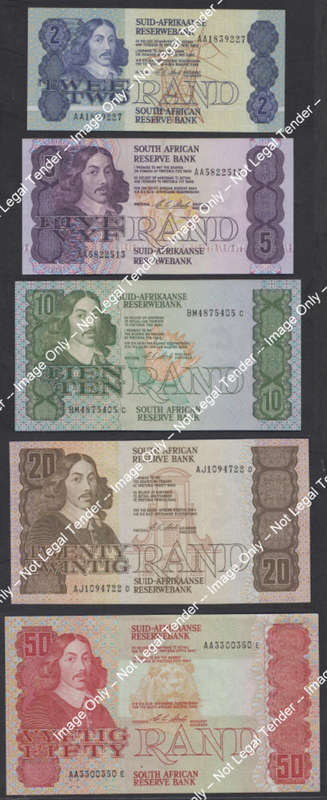 C.L. (Chris) Stals: First Issue (1990) and our last Jan van Riebeeck notes: Complete & Uncirculated