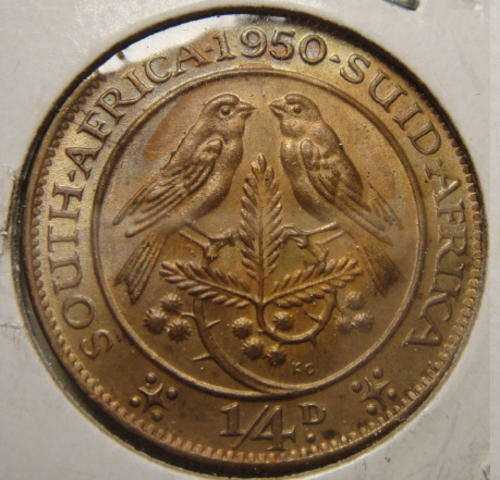 1950 Farthing (Quarter Penny) : Union of South Africa : MINT STATE