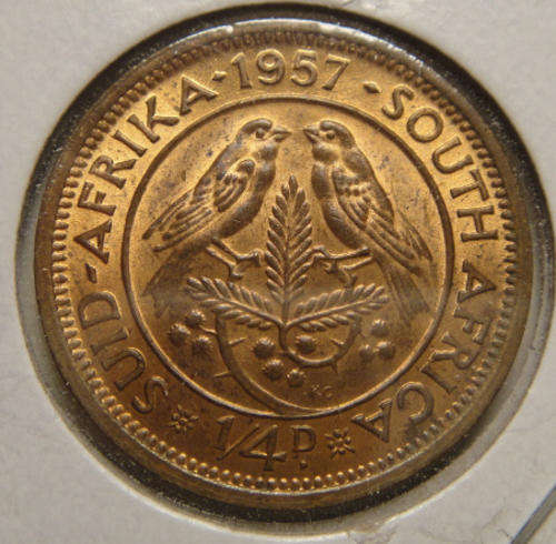 1957 Farthing (Quarter Penny) : Union of South Africa : MINT STATE