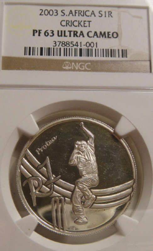 2003 SILVER Proof R1 Protea: Cricket World Cup : NGC PF63 ULTRA CAMEO