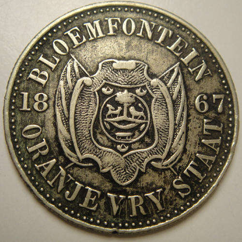 BLOEMFONTEIN : Oranje Vrystaat: 1867 : Daniel & Hyman 2/- Token