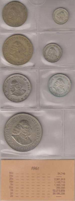 1961 Coin Set of the Republic of South Africa