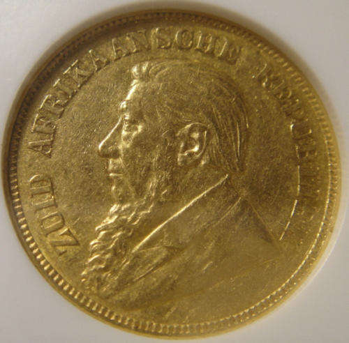 1892 GOLD POND (Double Shaft) : Paul Kruger ZAR : NGC Graded AU55
