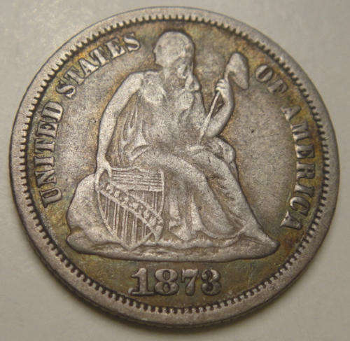 USA : Seated Liberty Dime dated 1873