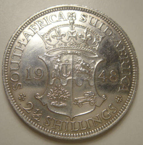 1948 Half Crown (2/6-) : Union of South Africa (Impaired Proof?)