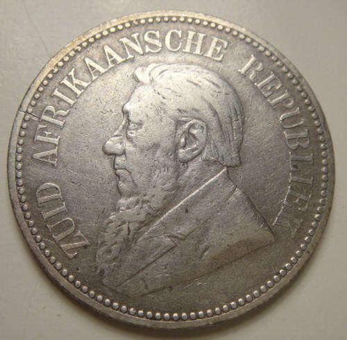 1893 Half Crown (2/6-) : Paul Kruger ZAR