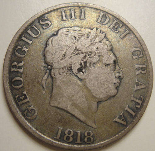 Great Britain : Sterling Silver Half Crown of King George III of 1818
