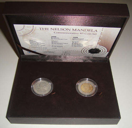 Nelson Mandela Commemorative R5 Coin Set (2000 and 2008)
