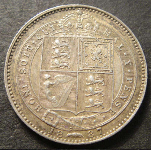 1887 Sterling Silver Shilling : Queen Victoria (Jubilee Head)