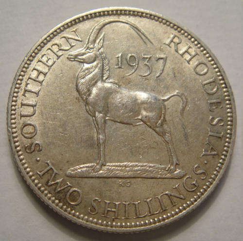 Southern Rhodesia : Silver Two-Shilling dated 1937